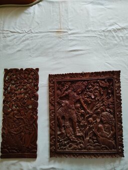 2 Drevené panely Rámájany z Bali - 5