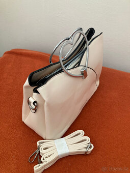 nová crossbody kabelka ČERNÁ/ŠEDÁ/ KRÉMOVÁ - 5