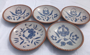 5x Keramický Talíř + Hrnek Porcelán Dekorace RETRO - 5