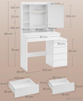 NOVÝ TOALETNÍ STŮL S LED OSVĚTLENÍM... - 5