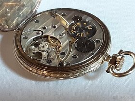 Zlaté 14K starožitné kapesní hodinky ORATOR - 5