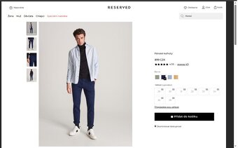Nové pánské kalhoty Reserved, modré vel. 34, premium kvalita - 5