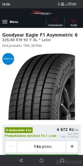 225/40 R19 XL Nové Goodyear letní Dot 25 - 5