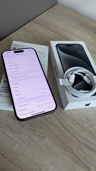 iPhone 15 pro 128gb black titan zánovní/nový - 5