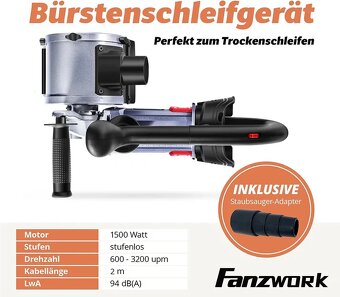 FANZWORK V2 1500 W Satinační válcová kartáčová bruska - 5