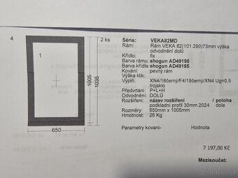 č.4 RODÁM OKNA 2ks FIXNÍ NOVÉ VEKA 82 dřevodekor - 5