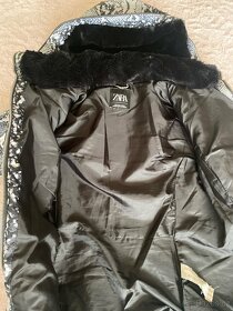 ZARA dívčí dámská zimní bunda s odepínací kapucou - 5