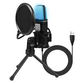 Nový kondezátorový mikrofon s RGB podsvícením a filtrem - 5