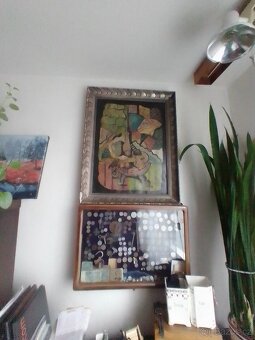 Zátiší s kytarou, kubismus, olej/plátno,rámováno. - 5