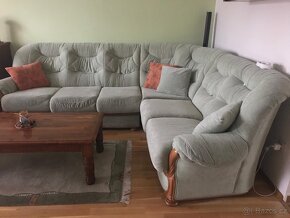 Rohová sedací souprava, křeslo a taburet - 5