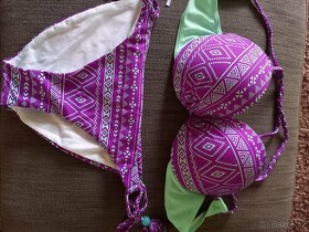 Nové push up bikiny vel. 38, košíček 75 C, se vzorem - 5