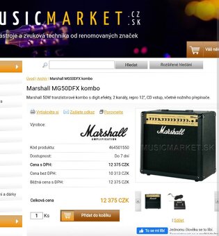 Kytarové kombo Marshall mg50dfx - 5