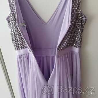 Krásné lila společenské midi šaty GODDIVA, vel. 14 - 5