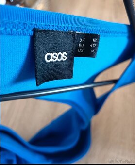 Krásné moderní modré šaty L - 5