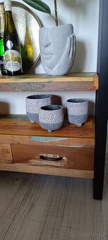 Knihovna, regál - Masivní recyklované dřevo - 5