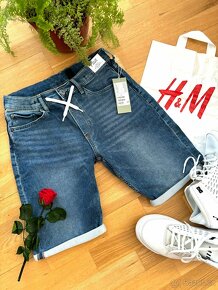 H&M NOVÉ riflové kraťasy šortky 170, 14+ - 5