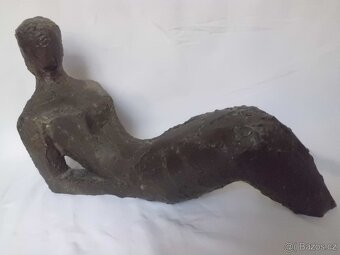 UNIKÁTNÍ Starožitná Kubistická Kovová ART Plastika - ŽENA - 5