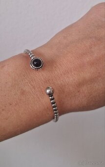 Nový dámský stříbrný náramek otevřený kuličkový 925 - 5