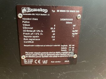 Krbová kamna Romotop 6kw zánovní - 5