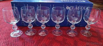 Sada 6 broušených sklenic na víno - 5