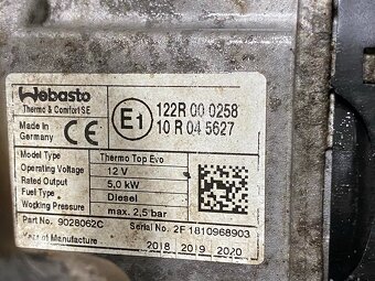 Webasto přídavné topení naftové 7E0819008K VW T6 7E 2018 - 5