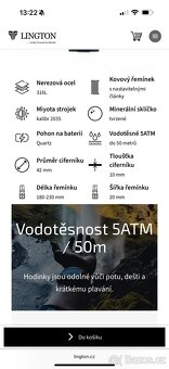 Prodám nově nenošené hodinky LINGTON - 5