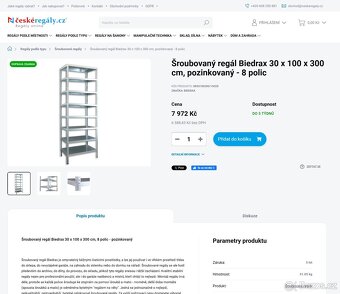 Regály kovové s vysokou nosností ZÁNOVNÍ - 5