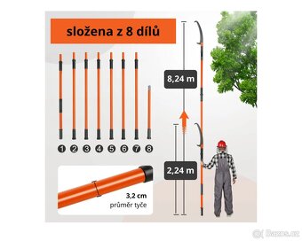 Teleskopická pilka na stromy, výška 2,24-8,24m - nová - 5