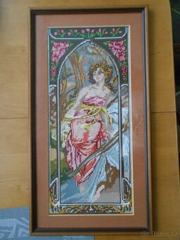 3x vyšívaný obraz MUCHA SUMMER+Pražský hrad+malý obrázek - 5