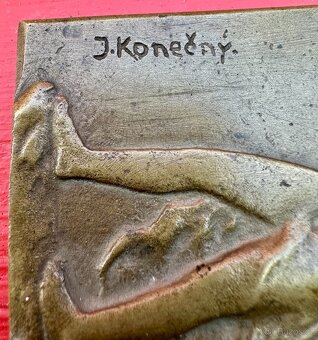 Stará plaketa bronz ORIGINAL J. Konečný PRO FAJNŠMEKRA - 5