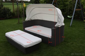 Ratanový zahradní gauč - 5