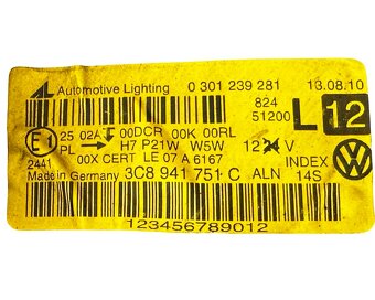 Levý přední xenon 3C8941751C VW Passat CC r.v. 2011 - 5