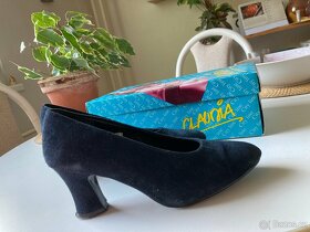 Modré semišové lodičky - 5