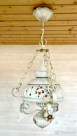 Stará krásná porcelánová lampa ve stylu petrolejky - 5