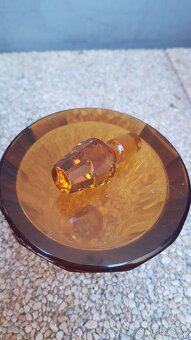 Luxusní Art Deco karafa – záhnědové sklo, retro elegance - 5