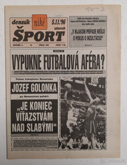 Staré noviny Denník Šport 3 - 5