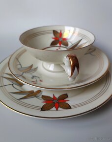Okouzlující porcelánová sada/trio Hertel Jacob Bavaria 1930 - 5