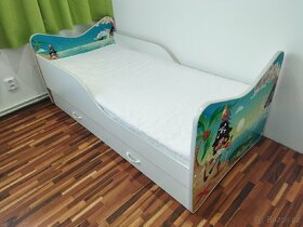 2ks dětská postel + šuplíky + matrace + chrániče - 5
