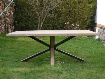 Dubový jídelní stůl - Ovada 250 cm – masivní/kov - 5