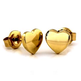 Zlaté dámské náušnice "srdce" - nové - dárkové balení - - 5