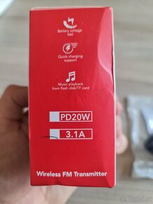 FM Transmitter do auta s RGB,USB/USB-C, Bluetooth, mp3 nové - 5