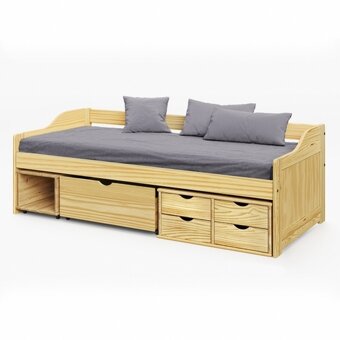 Dřevěná postel se zásuvkami MAXIMA - 5