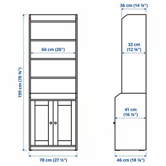 HAUGA IKEA Vysoká skříň se 2 dveřmi / knihovna - 5