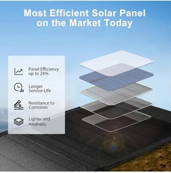 Skládací solární panel, 5 foto-článků, černý - NOVÝ - 5