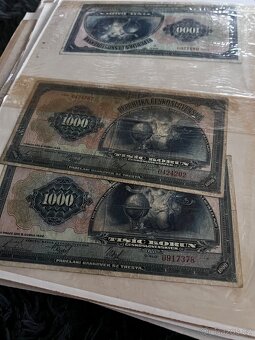 Cca 30 archů s bankovkami, mince i znamky - 5