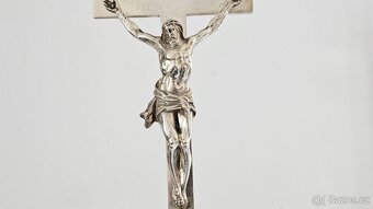 Ag stříbro stolní krucifix loťák rok 1864 biedermeier styl - 5
