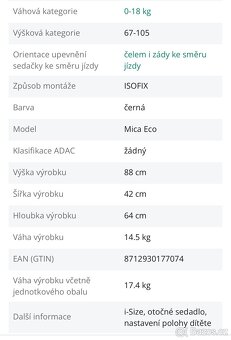 Autosedačka Maxi Cosi Mica Eco - 5