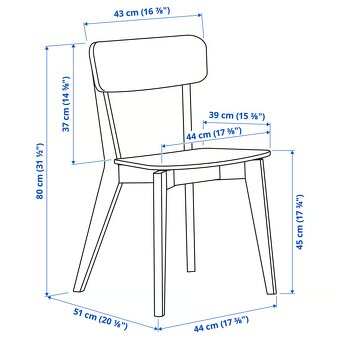 Prodám 5× židle IKEA LISABO – černé, jako nové - 5