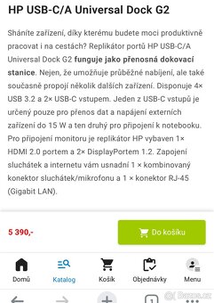 Dokovací stanice HP USB-C/A Universal Dock G2 super stav - 5