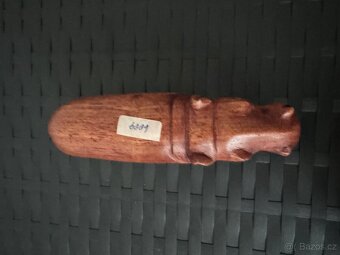 Originální mahagonová soška hroch - 5
